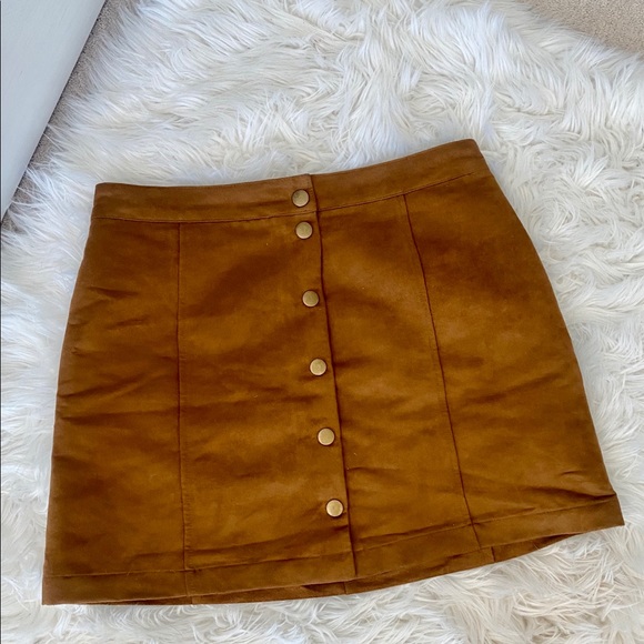 Old Navy Dresses & Skirts - (3 for $15) Tan faux suede skirt.